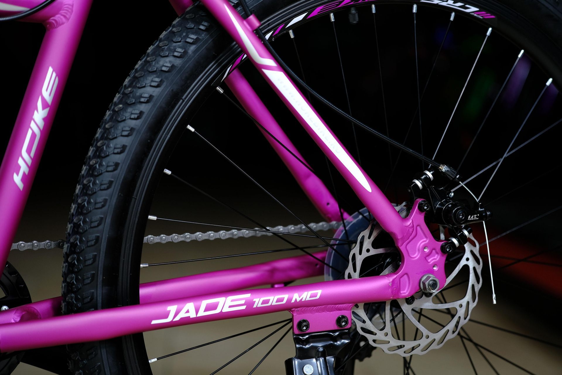 Тормоз дисковый механический JAK 160мм
 HOKE Jade 100 MD матовый фиолетовый-белый 19